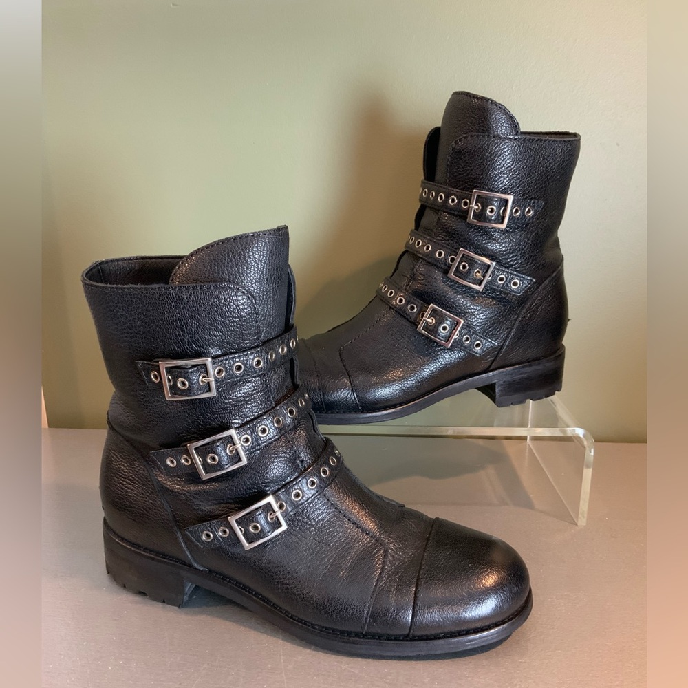 Jimmy Choo triple buckle leather boots 39 size 8.5